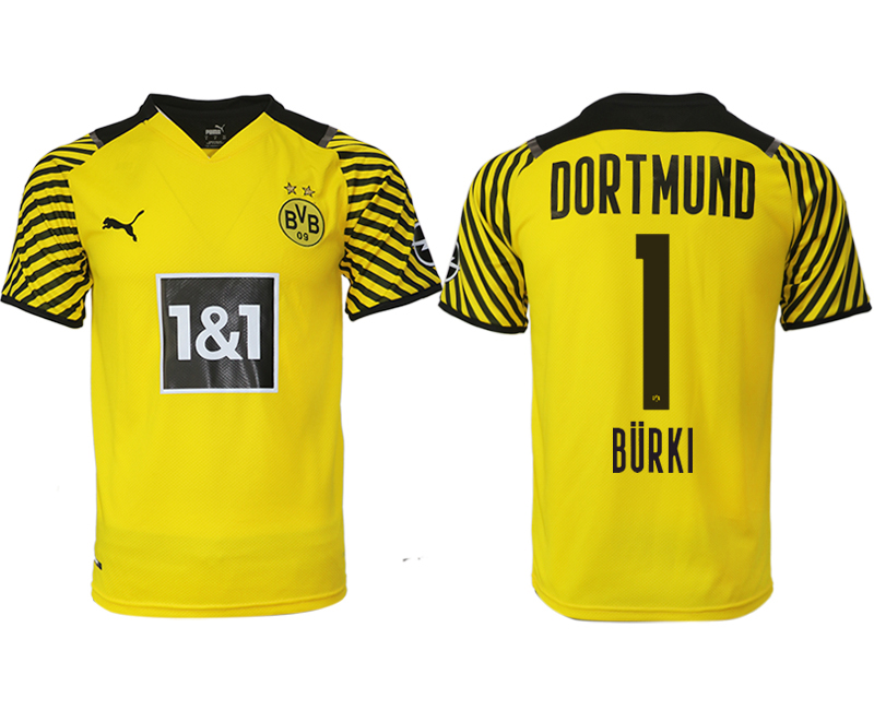 Men 2021-2022 Club Borussia Dortmund home yellow aaa version #1 Soccer Jersey